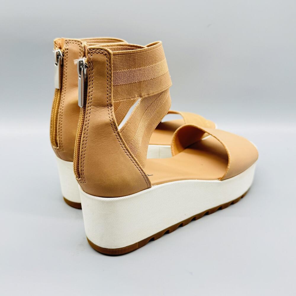 Sorel Sandals Womens 9.5 Brown Joanie II Platform Wedge Ankle Strap Zip Shoes - Picture 8 of 11